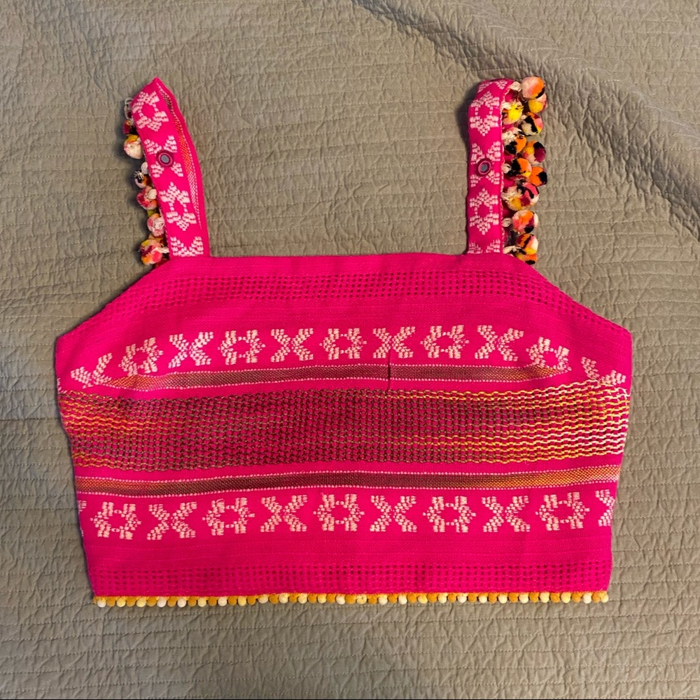 Crop top w Pom Pom details - brand new never worn